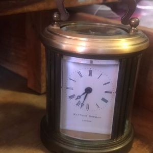 Carry Clock Matthew Norman London Swiss made in working condition.